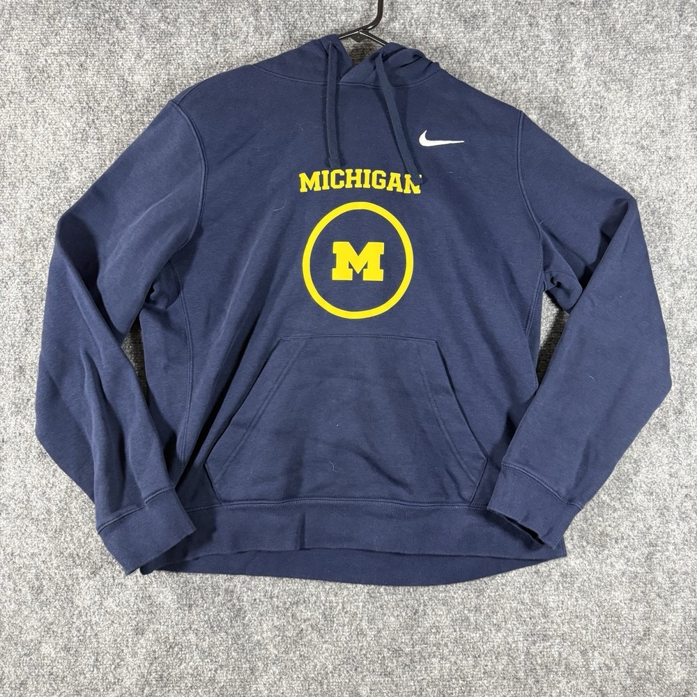 Nike University of Michigan Wolverines Hoodie Women's Large Blue Pullover